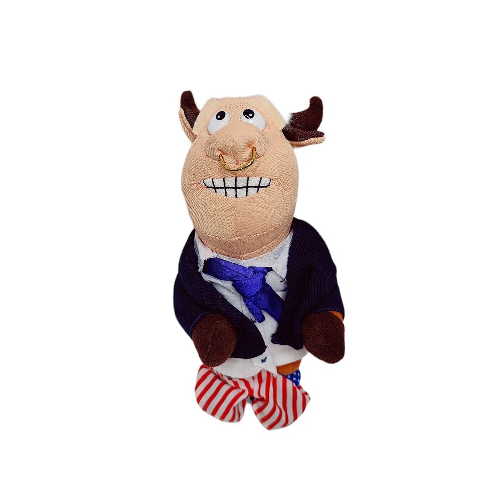 Idea Factory Infamous Meanies 9in Plush Doll Politician Bull‎ Bill Clinton New